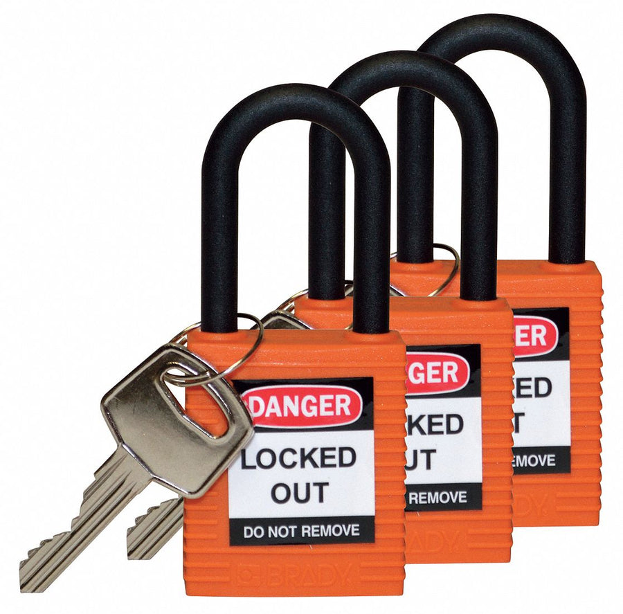 H1706 Lockout Padlock KA Orange 1-3/4 H PK3