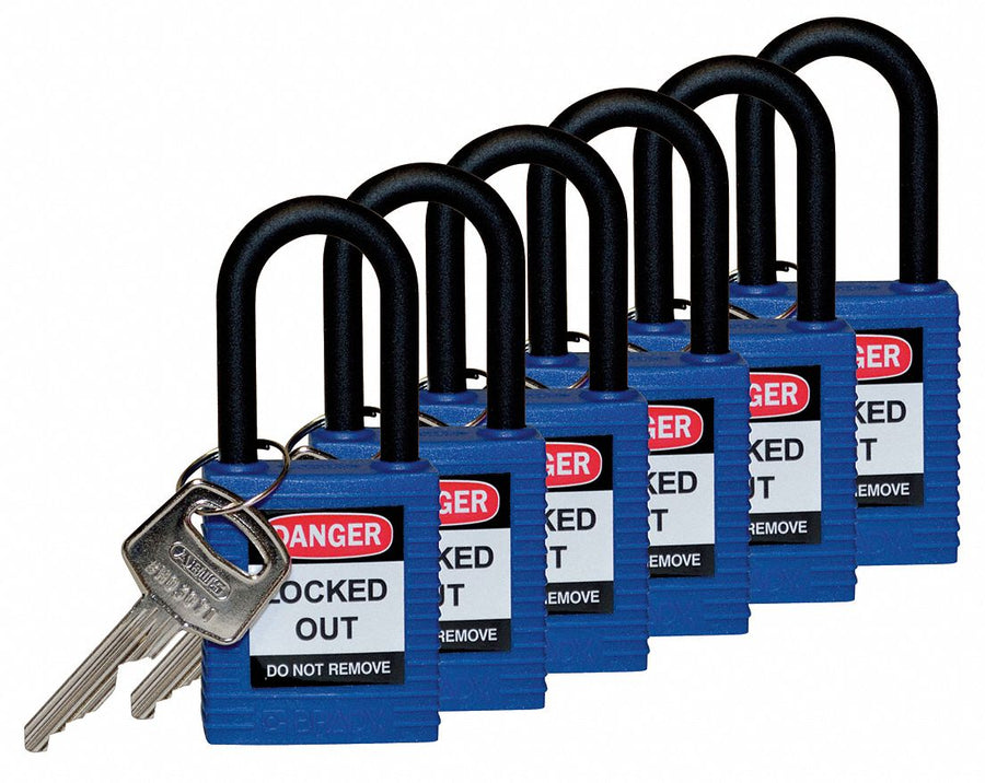 H1707 Lockout Padlock KA Blue 1-3/4 H PK6