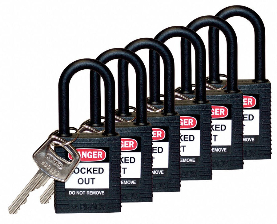H1707 Lockout Padlock KA Black 1-3/4 H PK6