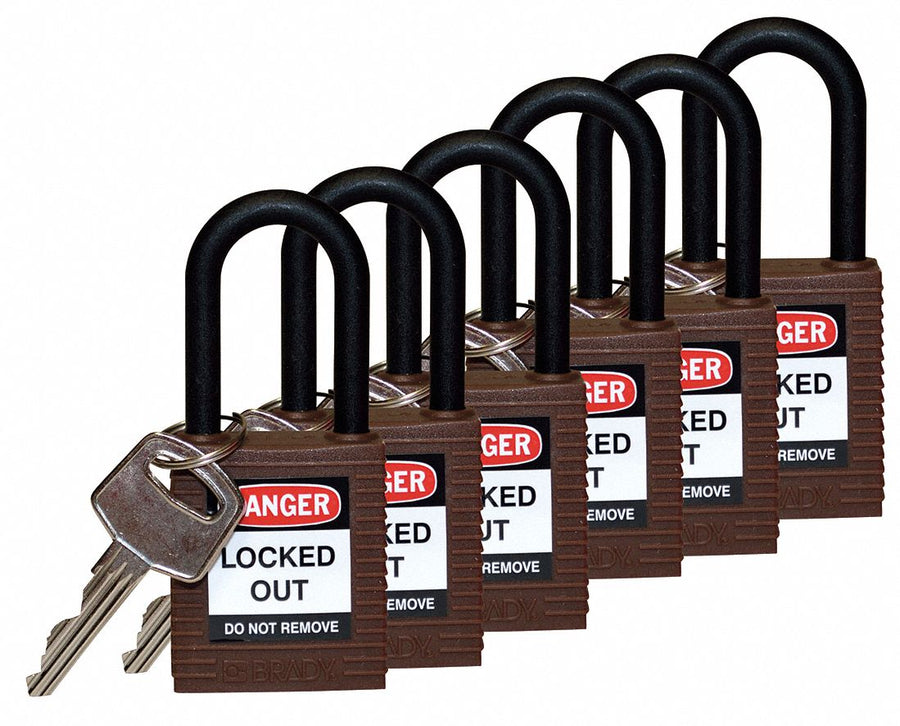 H1707 Lockout Padlock KA Brown 1-3/4 H PK6