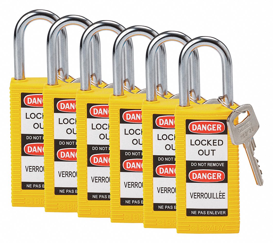 Lockout Padlock KA Yellow 3 H PK6
