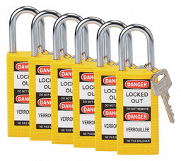 Lockout Padlock KA Yellow 3 H PK6