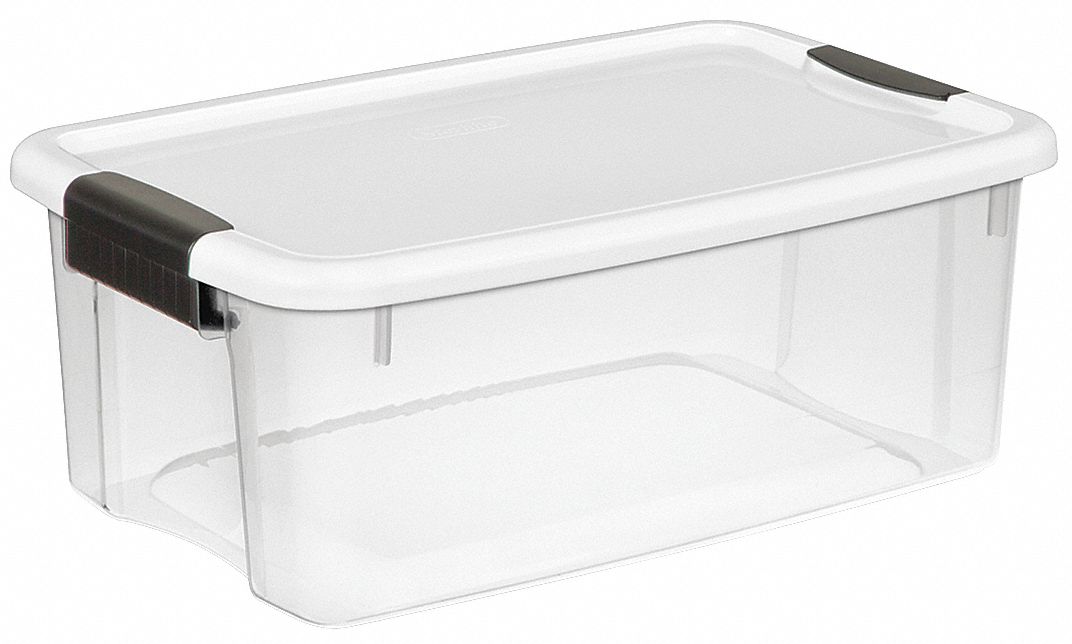 Storage Tote Clear/White Polypropylene