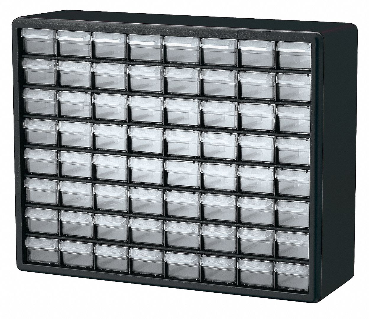 Bin Cab 64ClrDrwr Blk 15.75 H ClearDrwr