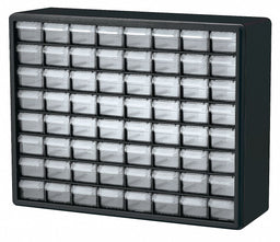 Bin Cab 64ClrDrwr Blk 15.75 H ClearDrwr