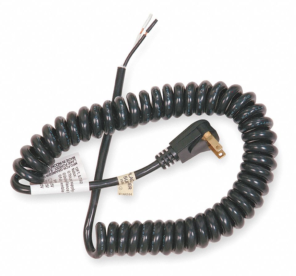 Coild Pwr Cord 1-15P SJT 10 ft 13A 16/2