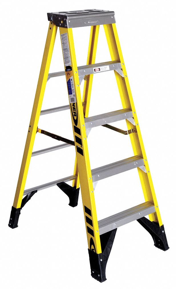 Stepladder Fiberglass 5 ft H 375 lb Cap
