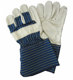 D1576 Leather Gloves Blue/Yellow L PR