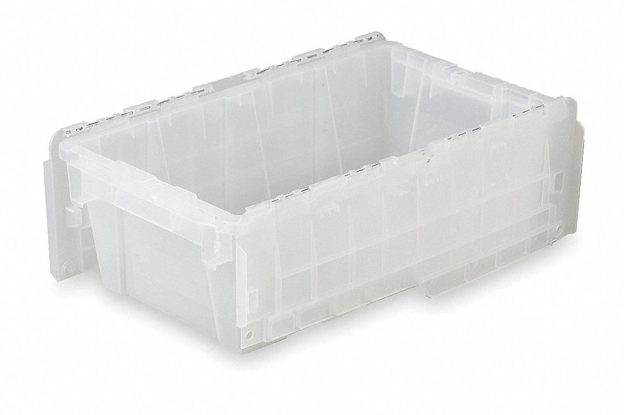 Attached Lid Ctr Translucent Solid HDPE