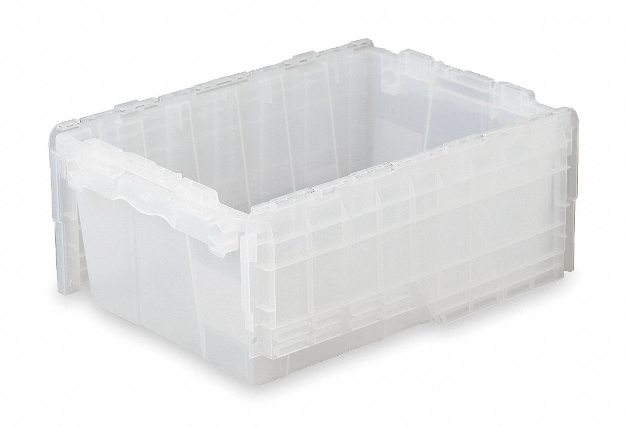 Attached Lid Ctr Translucent Solid HDPE
