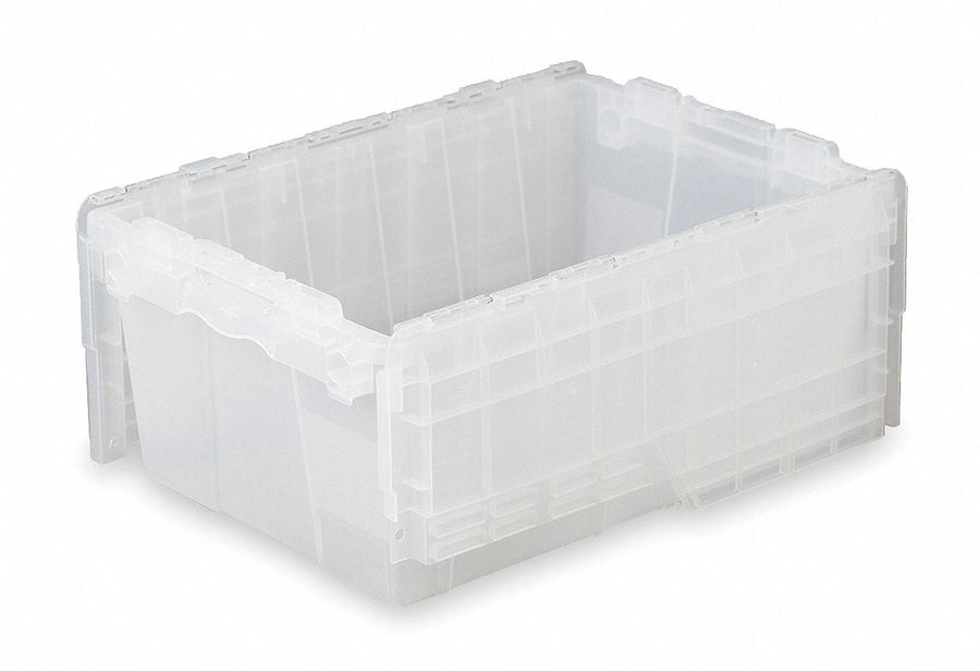 Attached Lid Ctr Translucent Solid HDPE