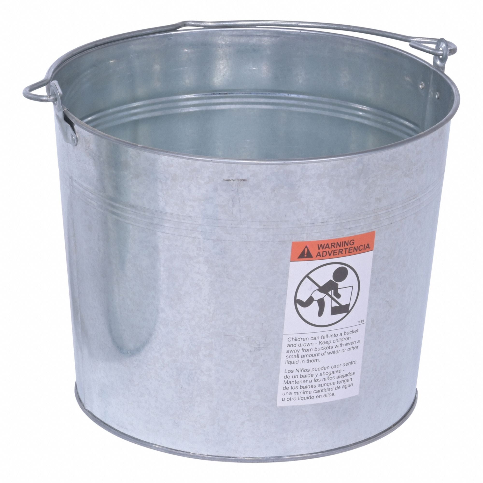 Bucket Steel Silver Open Head