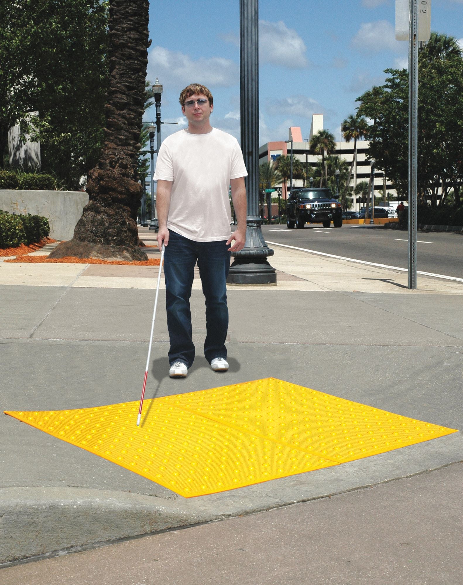 Retrofit ADA Warning Pad Yellow 2 x 2 ft