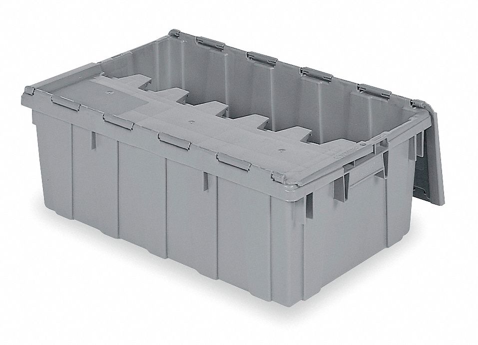 Attached Lid Ctr Gray Solid Ind Grd Poly
