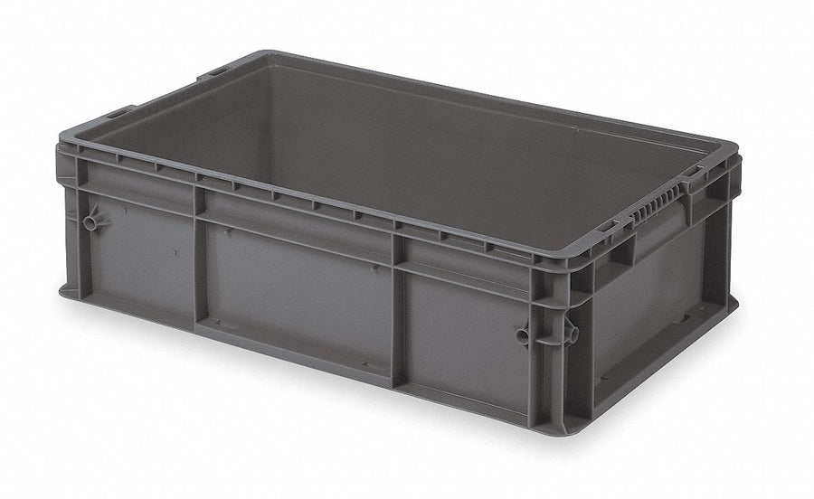 Straight Wall Container Gray Solid HDPE
