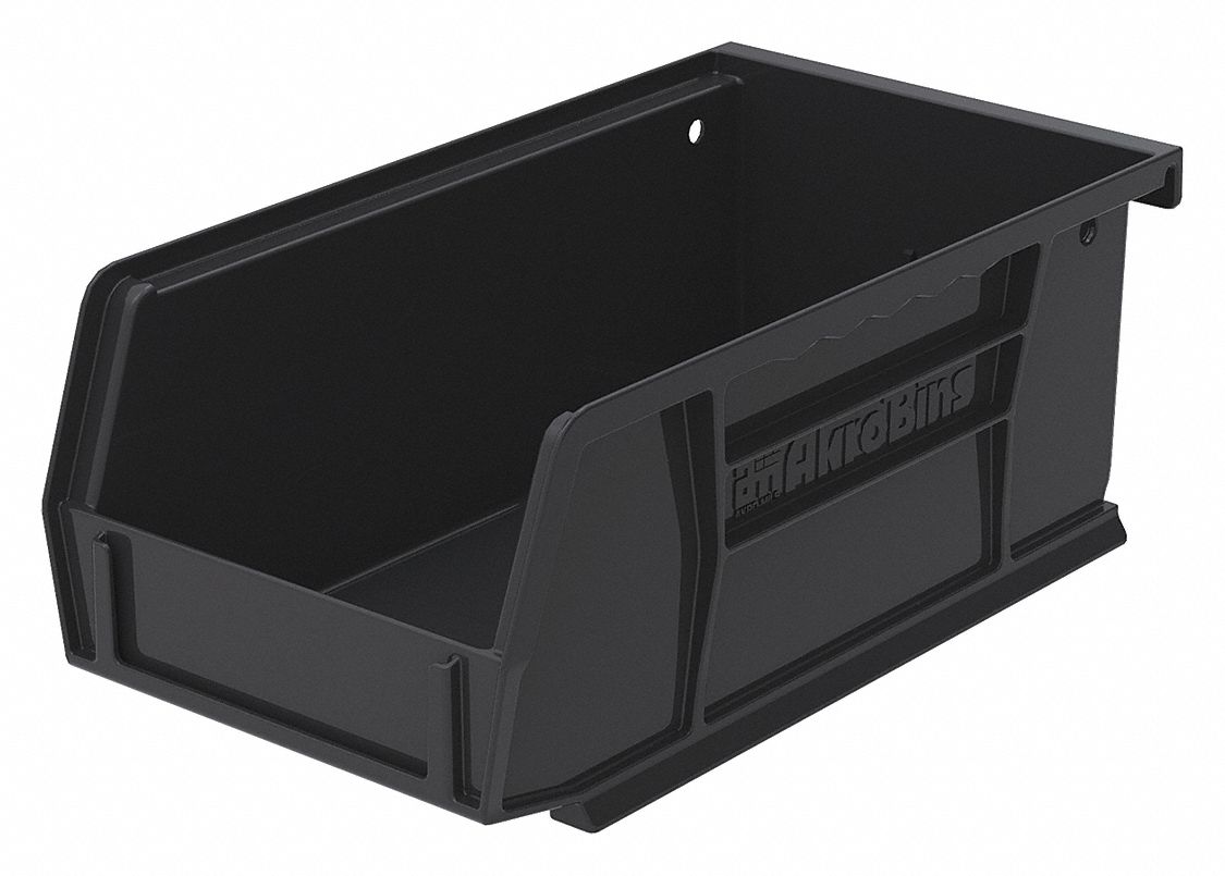 F8647 Hang and Stack Bin Black Plastic 3 in