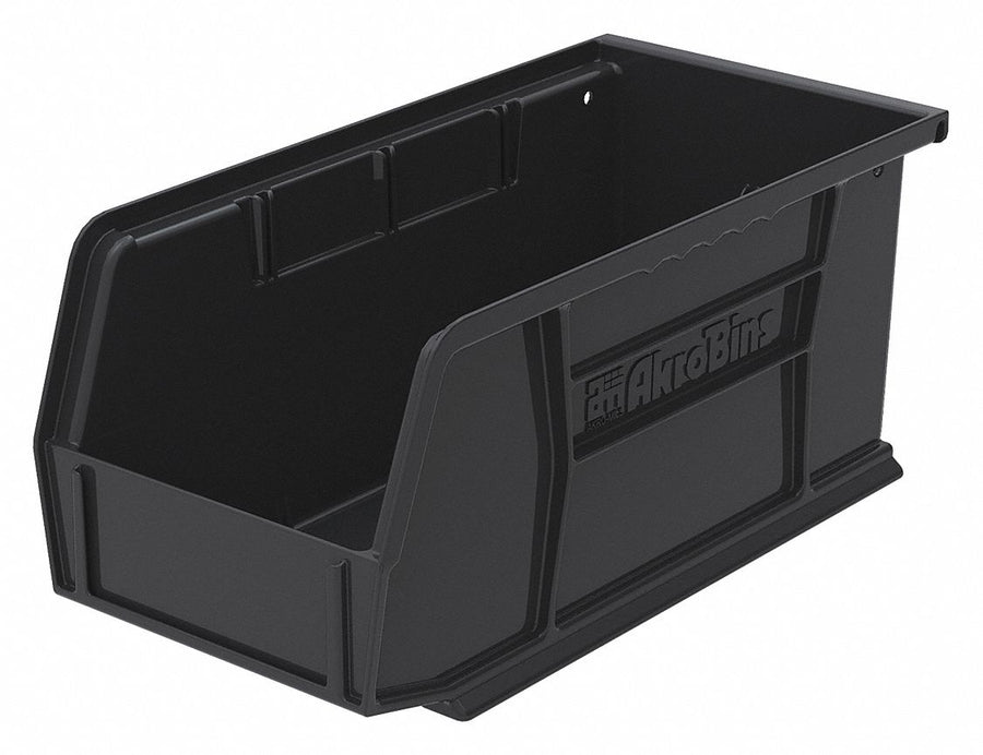 F8657 Hang and Stack Bin Black Plastic 5 in