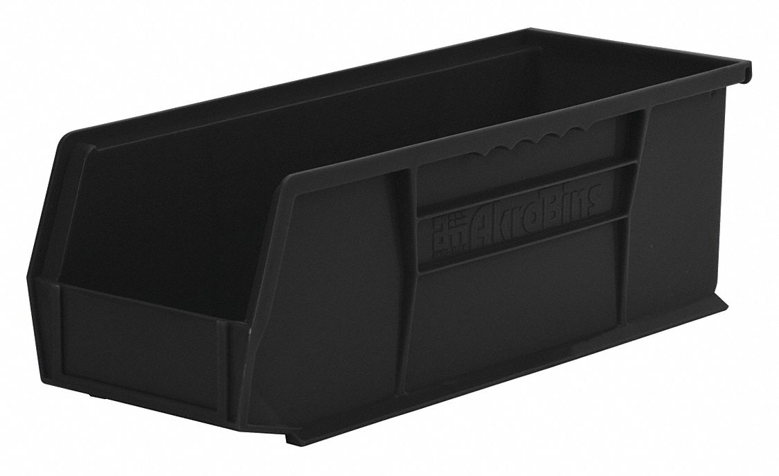 F8659 Hang and Stack Bin Black Plastic 5 in