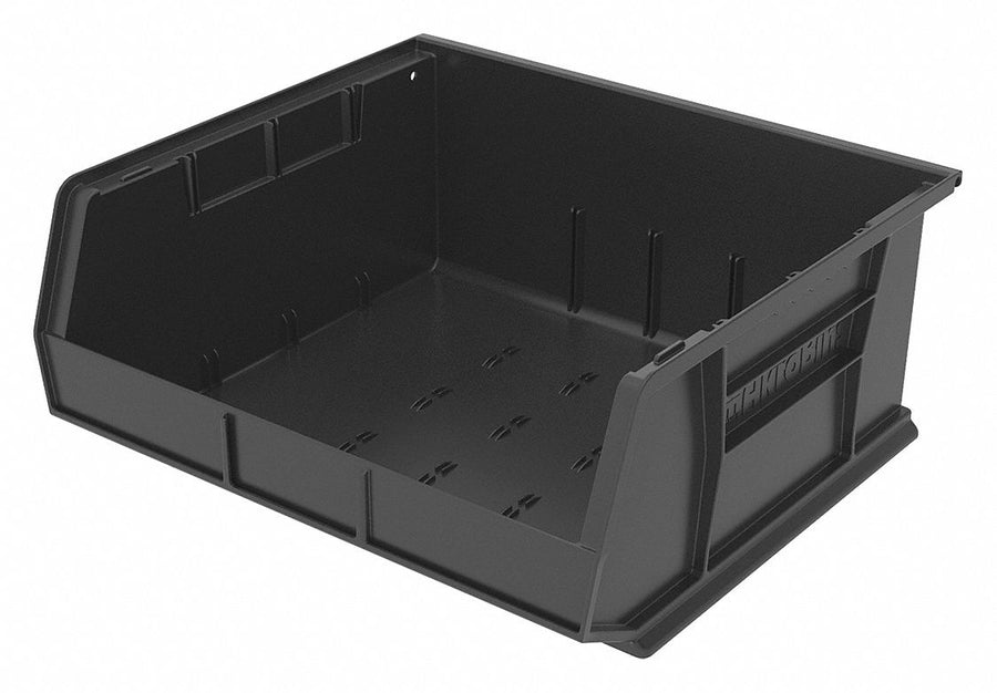 F8696 Hang and Stack Bin Black Plastic 7 in