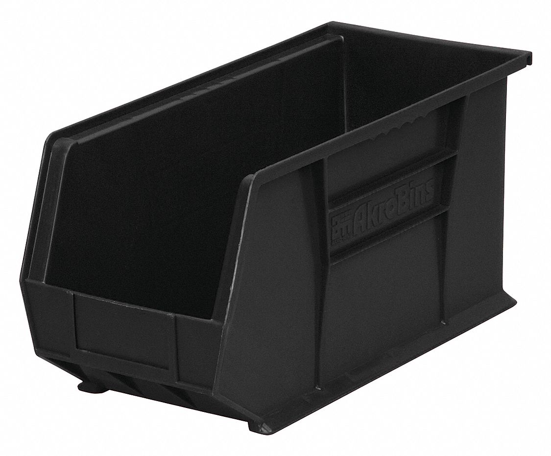 F8694 Hang and Stack Bin Black Plastic 9 in