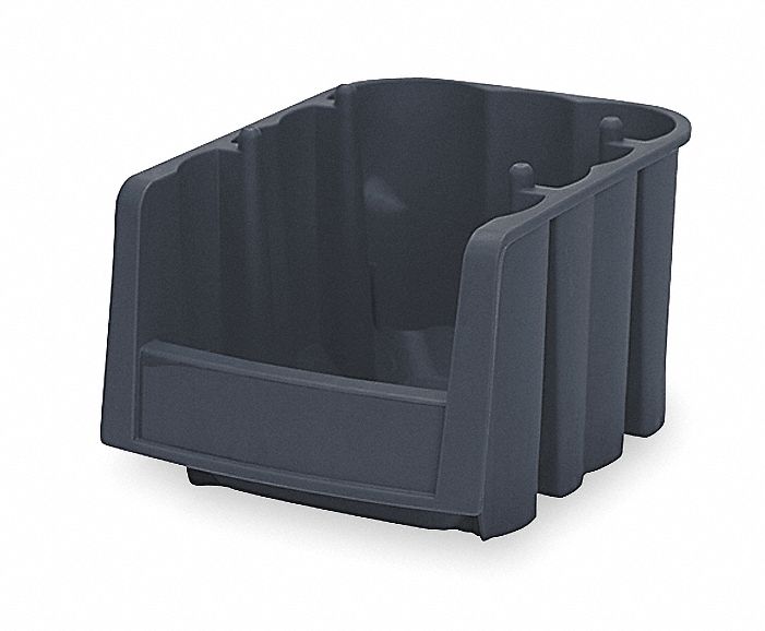 Stack and Nest Bin Black Solid Polymer