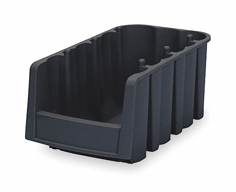 Stack and Nest Bin Black Solid Polymer