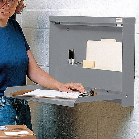 Folding Wall Mount Desk 16 3/8 H Gray