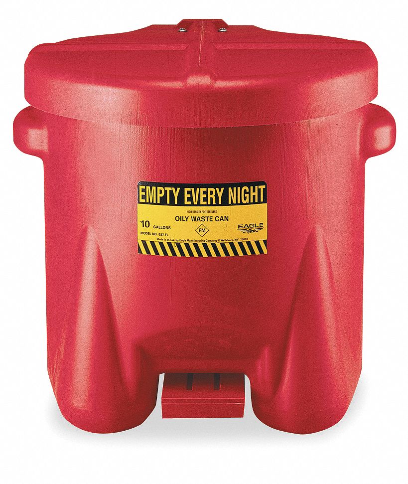 K8552 Oily Waste Can 10 gal Poly Red