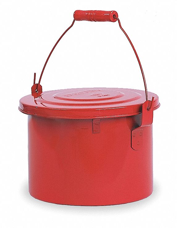 Bench Can 1-1/2Gal. Galvanized Steel Red