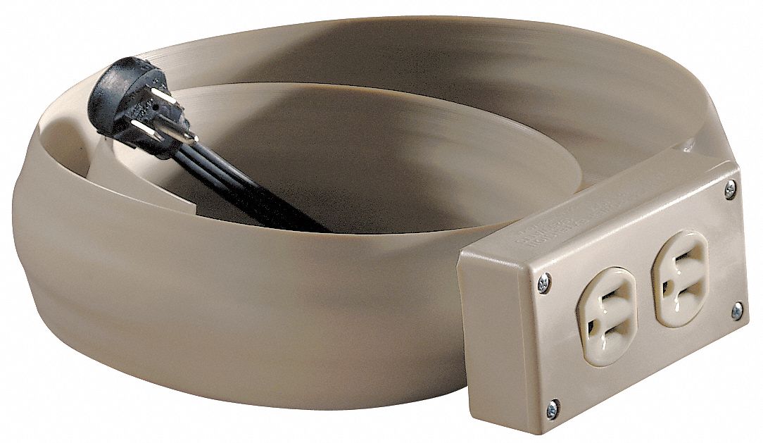 Covered Ext Cord 8ft 6ft Covered Blk