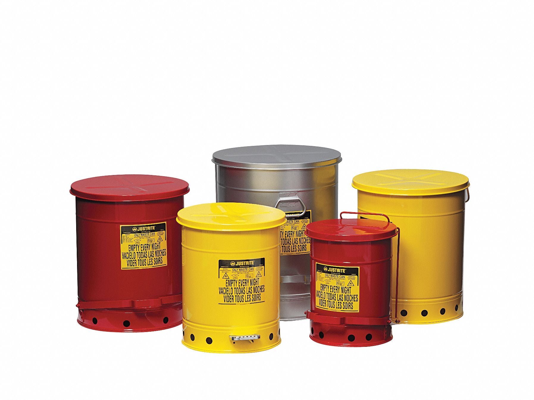 E6819 Oily Waste Can 6 gal Steel Red