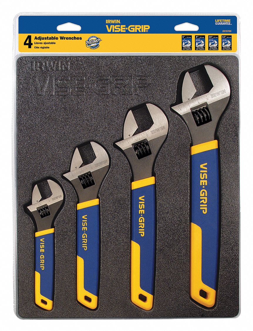 Adj. Wrench Sets Steel Chrome 6 to 12
