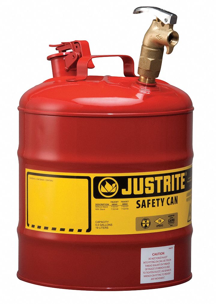 Type I Faucet Safety Can 5 gal Red
