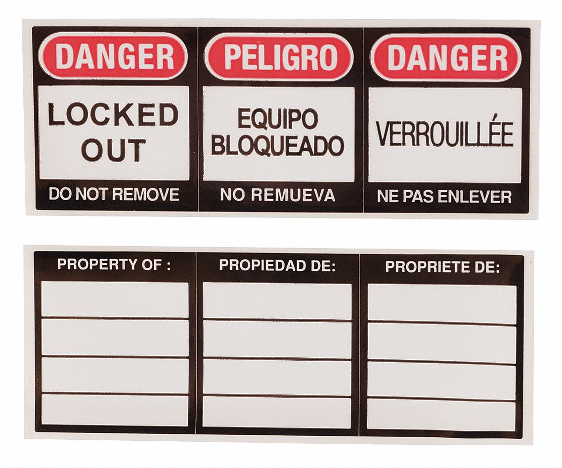 Lockout Label 1 1/8 in x 3 in Vinyl PK6