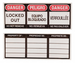 Lockout Label 1 1/8 in x 3 in Vinyl PK6