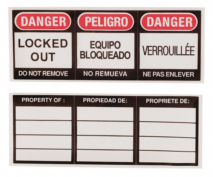 Lockout Label 1 1/8 in x 3 in Vinyl PK6
