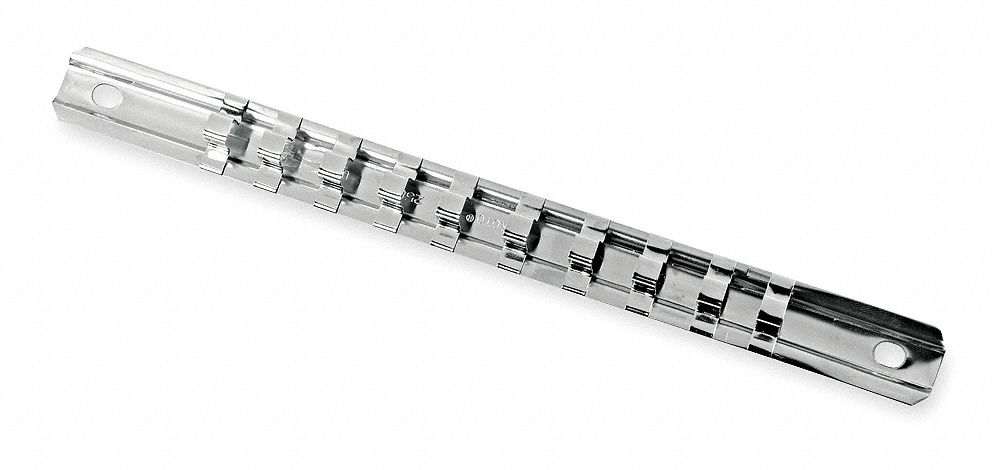 Socket Rail Silver Steel 9 in 1PK