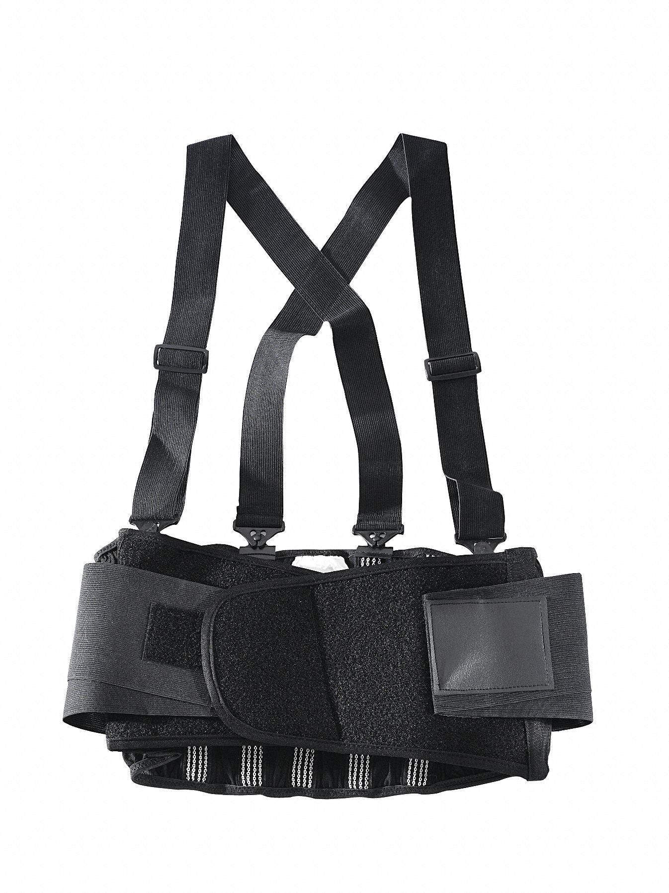 E0289 Back Support w/Suspenders Black S