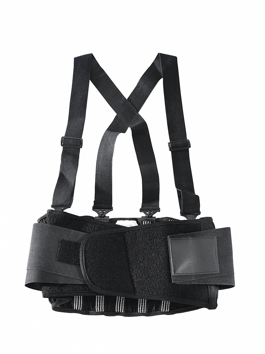E0289 Back Support w/Suspenders Black L