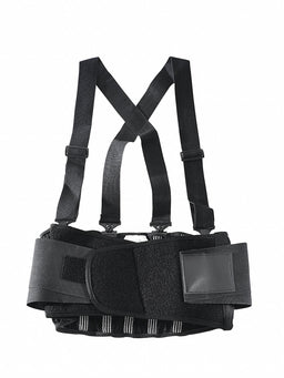 E0289 Back Support w/Suspenders Black XL