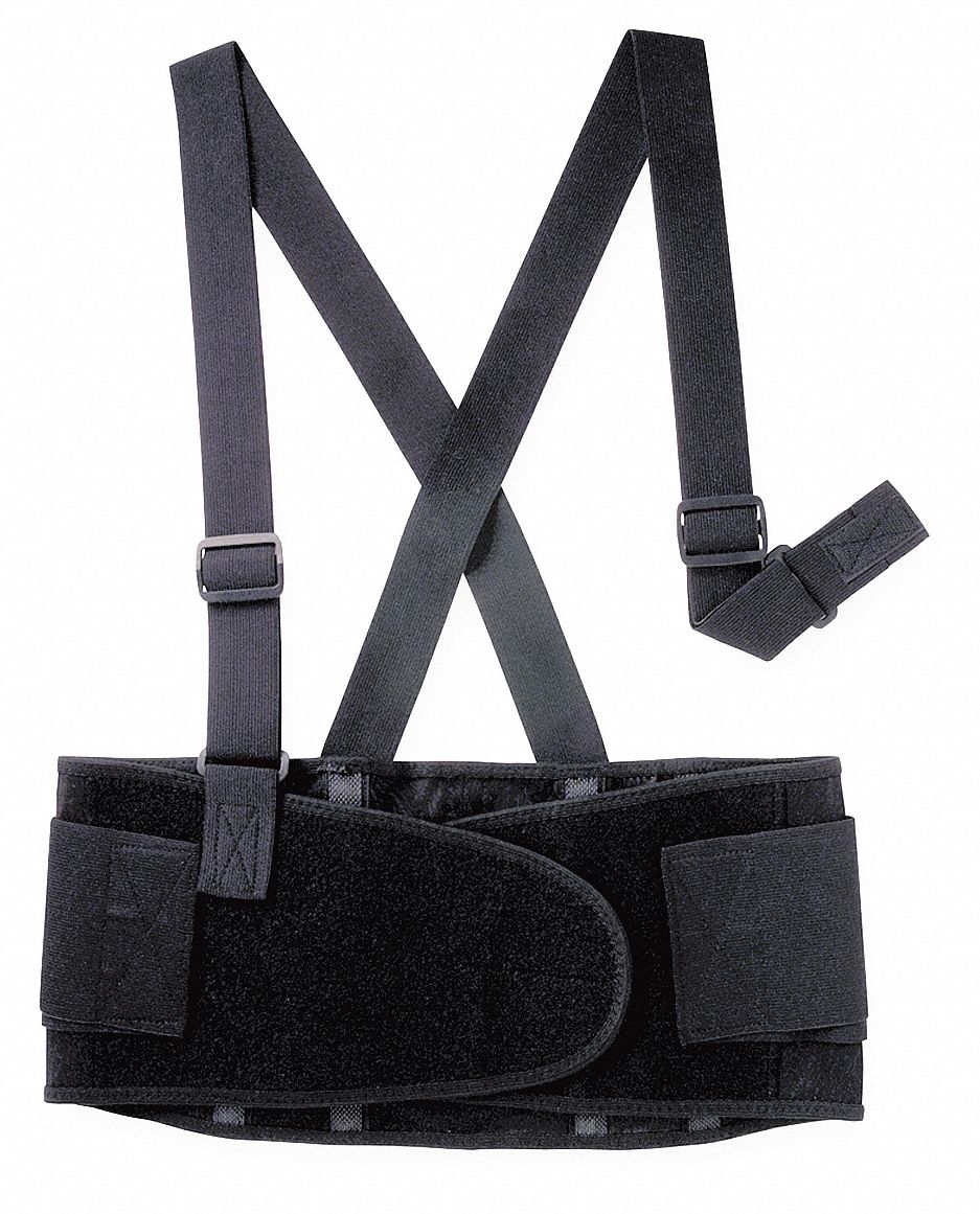 D0718 Back Support w/Stay Black Polyester XL