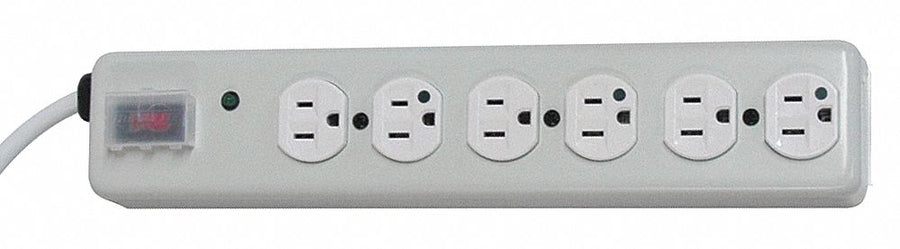 Surge Protector Strip 6 Outlet White