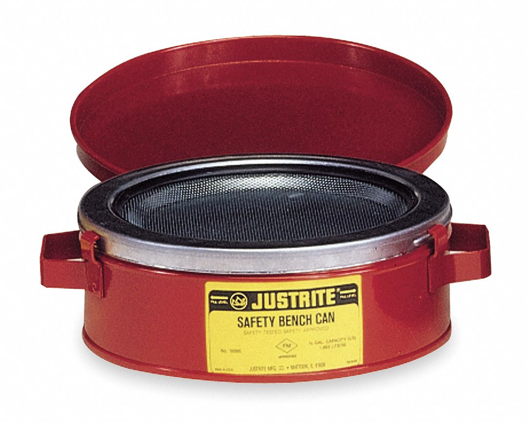 K8555 Bench Can 1 Qt. Galvanized Steel Red