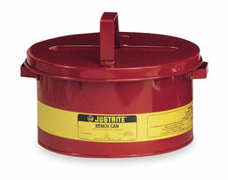 Bench Can 2 gal Galvanized Steel Red
