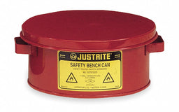 Bench Can 1 gal Galvanized Steel Red