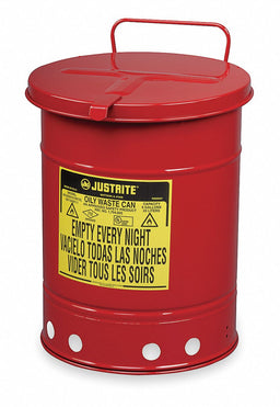 K8550 Oily Waste Can 21 gal Steel Red