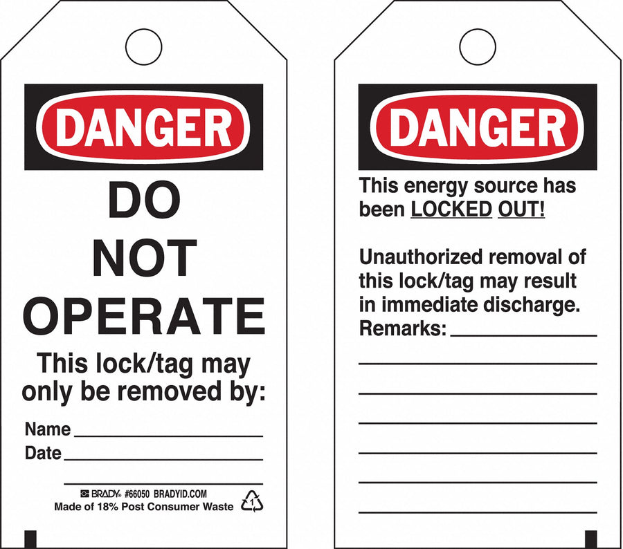 Danger Tag 5-1/2 x 3 In Hd Polyest PK25