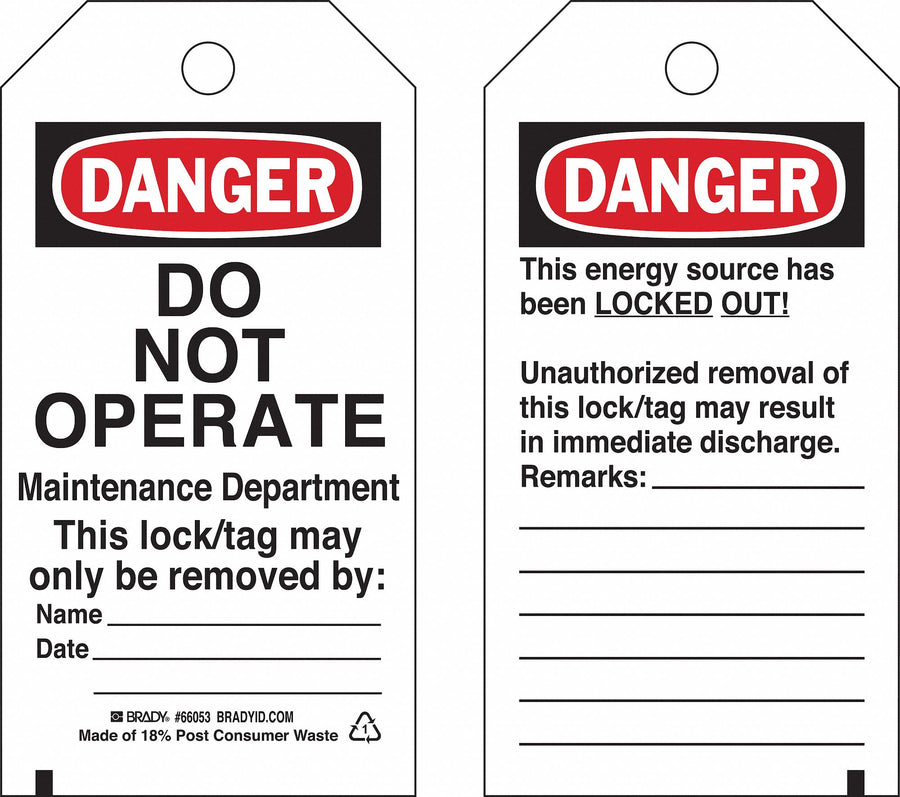 Danger Tag 5-1/2 x 3 In Hd Polyest PK25