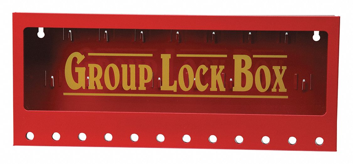 Group Lockout Box 12 Locks Max Red