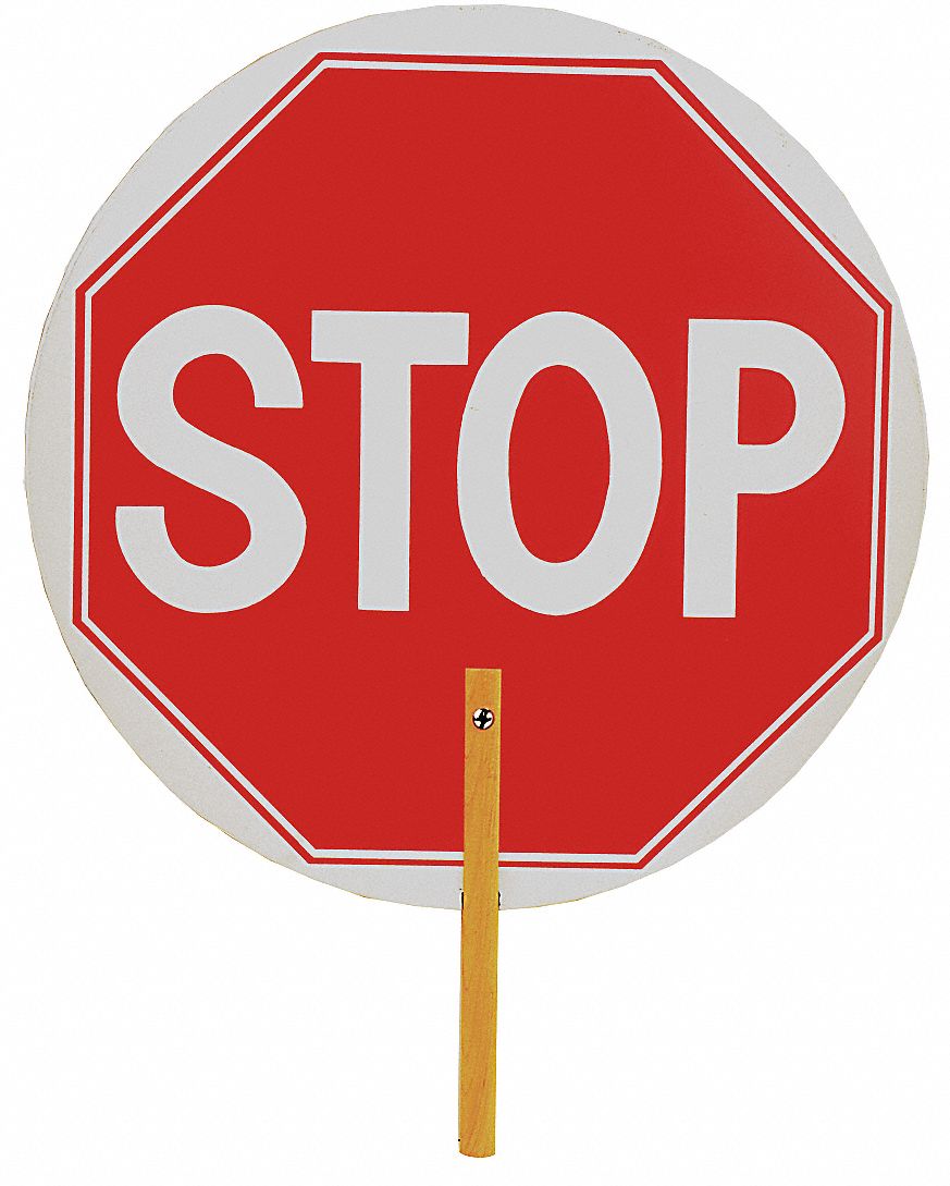 Paddle Sign Stop/Stop Plastic